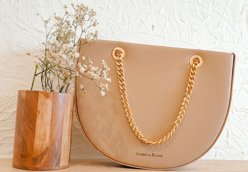 Halfmoon Cream Handbags Audrey & Eloise