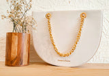 Halfmoon White Handbags Audrey & Eloise